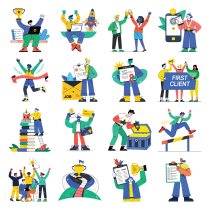 Success and Winnings Illustrations Vector  Screenshot 1