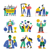 Success and Winnings Illustrations Vector  Screenshot 6